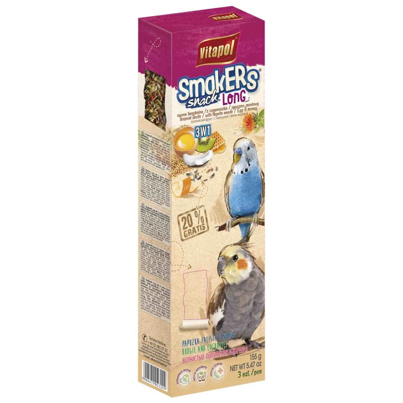 Vitapol Smakers dla nimfy i papugi falistej Mix 3 kolb 155g